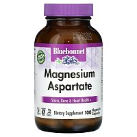Bluebonnet Nutrition, Аспартат магния, 100 растительных капсул